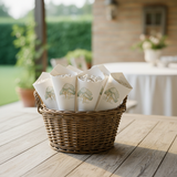 Cono confettata Scotton intrecci verde stampa a caldo cartoncino 19 cm, set 10 pz. Matrimoni e cerimonie eleganti. CONF 10 PZ EAN 8007402372058