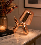 larcolaio larcolaio electroplate finish lumetto cagnolino rosa gold 175x18 cm lampada da tavolo design