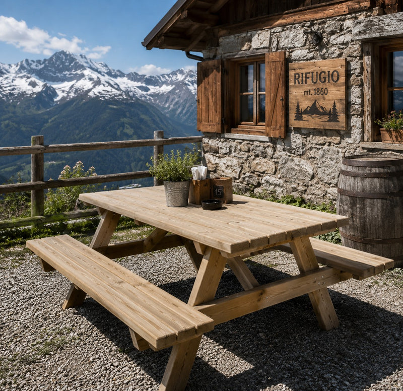 larcolaio larcolaio kit tavolo pic nic 180x160x70 cm in legno ean 8004944626137