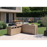 le marquier le marquier mobile piano di lavoro con ante 80 x 55 cm h 79 cm taupe top sabbia per cucina outdoor e plancha ean 3339380176898