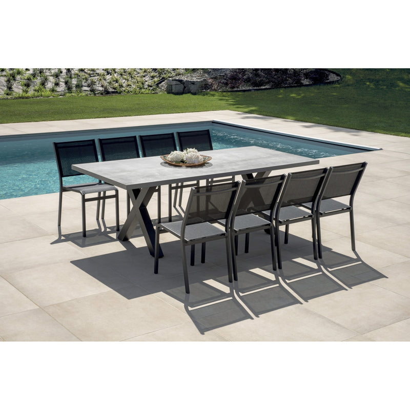moia greenwood moia greenwood tavolo amantea 220x100 cm in alluminio antracite con piano in resina grigio outdoor design moderno ean 8013054837968