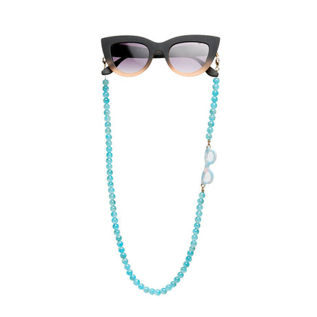 okkia okkia collana bijoux con palline in vetro per occhiali e mascherina colore acquamarina ean 8056211376085