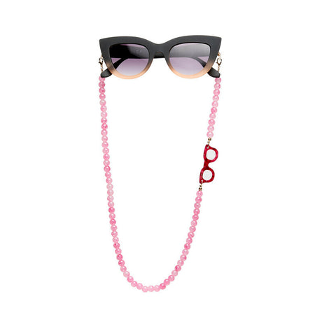 okkia okkia collana bijoux con palline in vetro per occhiali e mascherina colore rose quartz ean 8056211376054