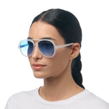 okkia okkia occhiale da sole premontato a forma di goccia mod alessio translucent clear lenti dark blue ean 8056211375408