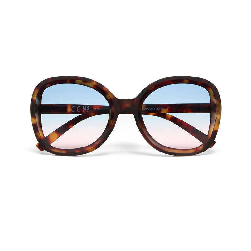 okkia okkia occhiale da sole premontato butterfly mod anna soft touch havana lenti blue pink ean 8056211374265