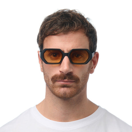 okkia okkia occhiale da sole premontato esagonale mod andrea soft touch black lenti yellow ean 8056211375620