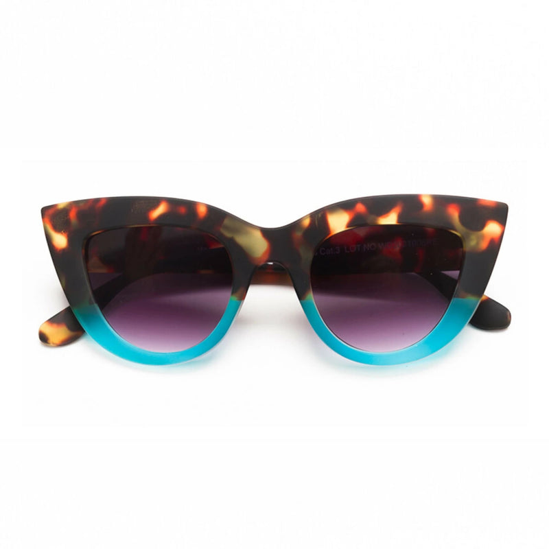 okkia okkia occhiale da sole premontato gatto big frame mod claudia havana blue ean 8052862284847
