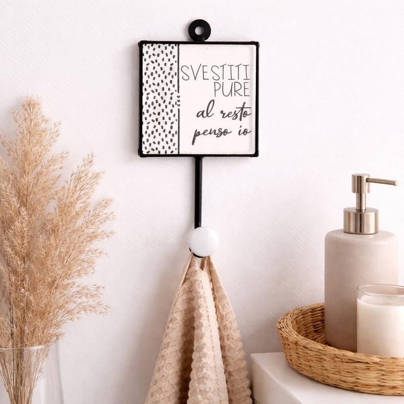 regalo italiano regalo italiano appendino da parete in ceramica e ferro ass 8 x 17 cm gancio appendiabiti decorativo per casa e ingresso 1 pz ean 8057586095830