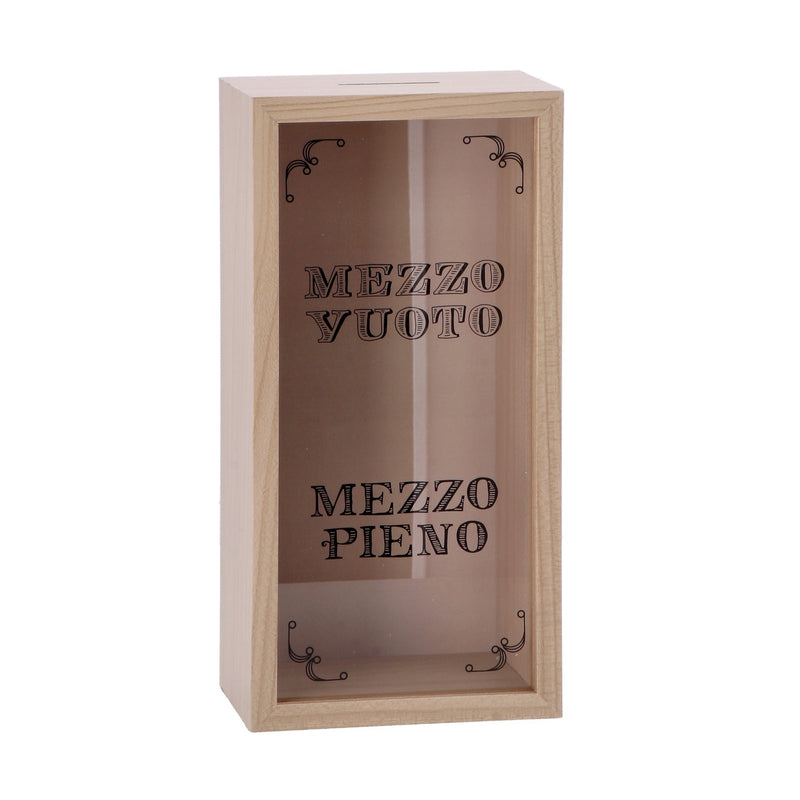 regalo italiano regalo italiano salvadanaio in mdf e vetro 15 x 10 cm h 30 cm ass porta risparmi decorativo moderno 1 pz ean 8057586123700