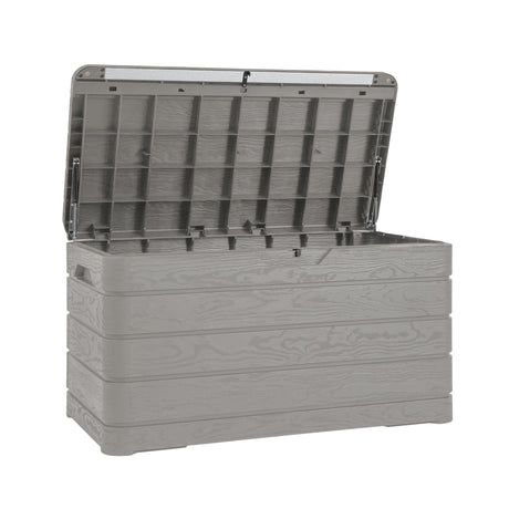 toomax toomax baule da giardino dolomiti 410 grigio tortora contenitore in plastica resistente ai raggi uv ean 8009371904247