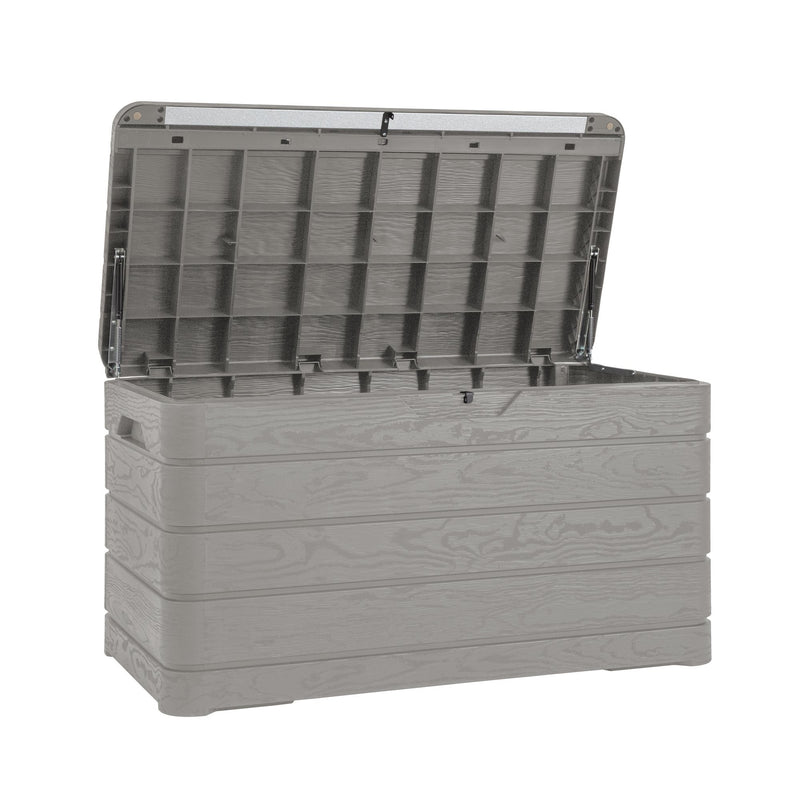 toomax toomax baule da giardino dolomiti 410 grigio tortora contenitore in plastica resistente ai raggi uv ean 8009371904247