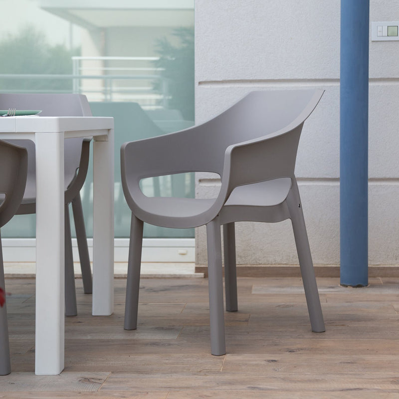 toomax toomax sedia luna grigio tortora in plastica da esterno impilabile e resistente ai raggi uv ean 8009371096324