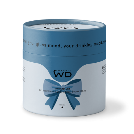 wd lifestyle wd lifestyle bicchiere vetro borosilicato cc 250 ml decoro fiocco blu ean 8055035680590