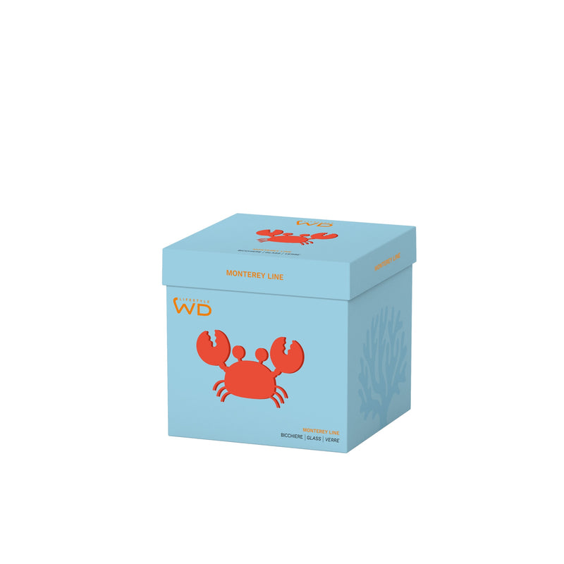 wd lifestyle wd lifestyle bicchiere vetro borosilicato cc 250 ml decoro granchio con ancora ean 8055035685267