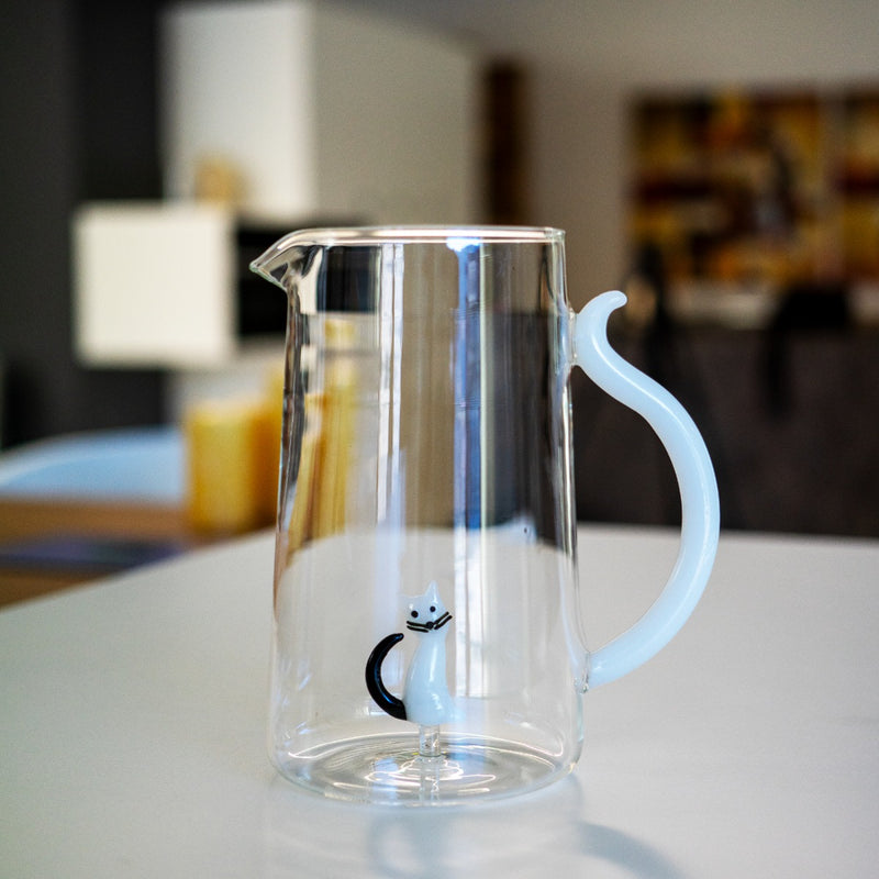 wd lifestyle wd lifestyle caraffa vetro borosilicato cc 15 lt decoro gatto ean 8053300579105