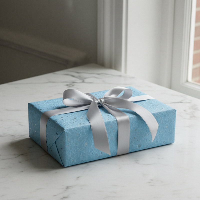 Carta da regalo Arpimex Roccia d'Acqua celeste, texture pietra effetto acqua. Ideale per packaging premium e regali. ean 8018318293474