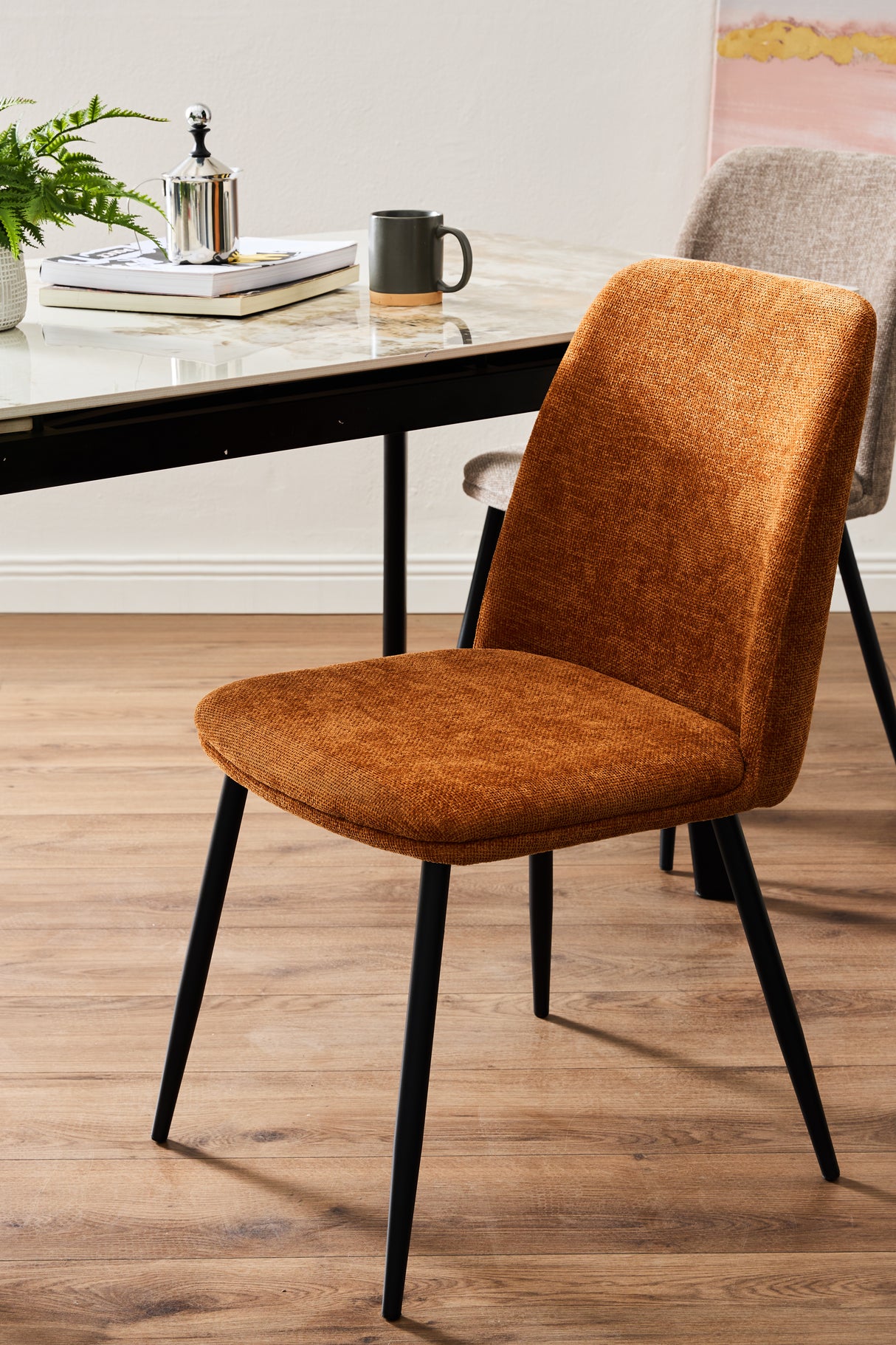 di mo di mo sedia tracy in tessuto color mattone 57x45x84 cm design moderno ean 8010402514809
