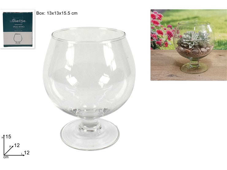 due esse distribuzioni due esse distribuzioni vaso napoleone h 15 cm d 12 cm vetro natural scatola regalo ean 8034048566343