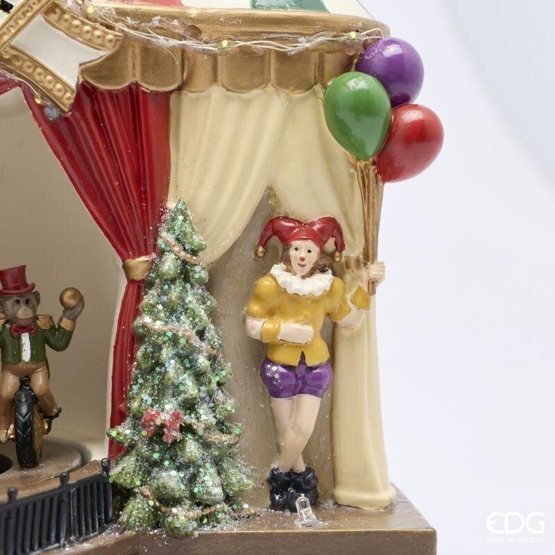 edg enzo de gasperi edg enzo de gasperi diorama natalizia circo led h26x24x14 cm verde rosso con musica e movimento ean 8059824717917