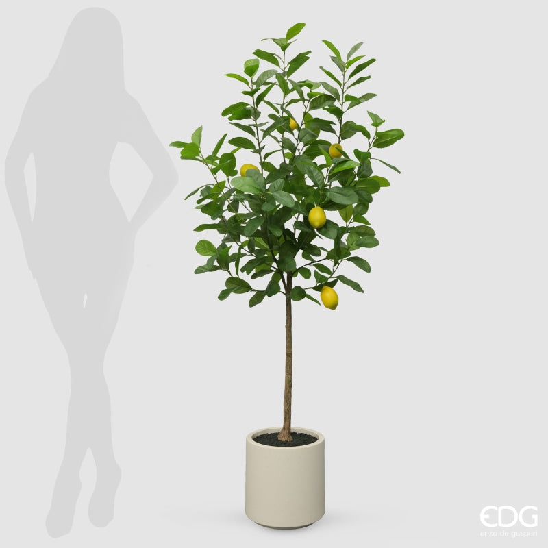 edg enzo de gasperi edg enzo de gasperi limone vogue x5 con vaso pianta artificiale h 160 cm verde giallo ean 8059824607416