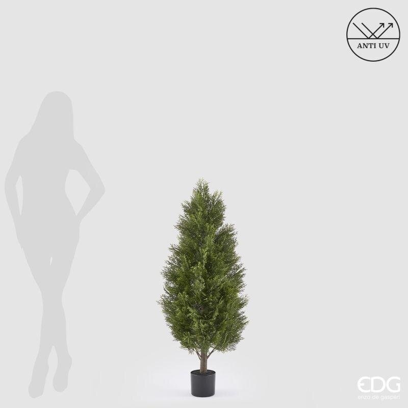 edg enzo de gasperi edg enzo de gasperi pianta artificiale cipresso h 120 cm verde con vaso anti uv per interno ed esterno ean 8059824655424