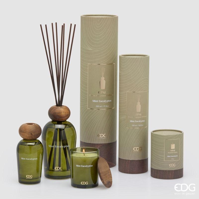 edg enzo de gasperi edg enzo de gasperi profumatore bottiglia opal 220 ml h 14 cm mint eucalyptus ean 8059824627209