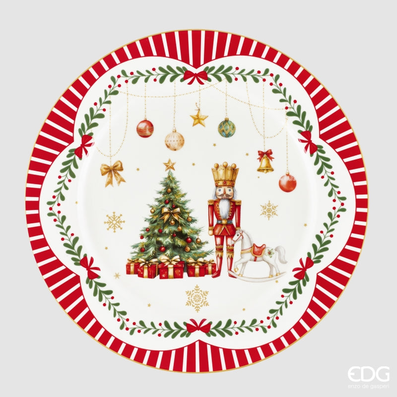 edg enzo de gasperi edg enzo de gasperi servizio piatti natale xmas 24 pz in ceramica rosso verde piano fondo dessert e ciotole ean 8059824668127