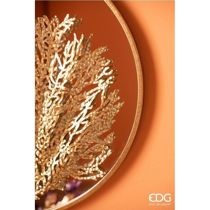 edg enzo de gasperi edg enzo de gasperi specchio in metallo con decorazione corallo d 60 cm gold specchio parete design elegante ean 8059824138828