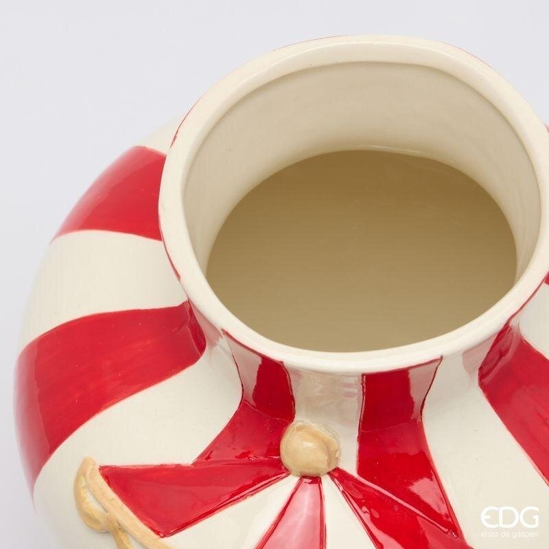 edg enzo de gasperi edg enzo de gasperi vaso anfora cavallo giostra h26 21 cm bianco rosso decorazione natalizia ean 8059824663535