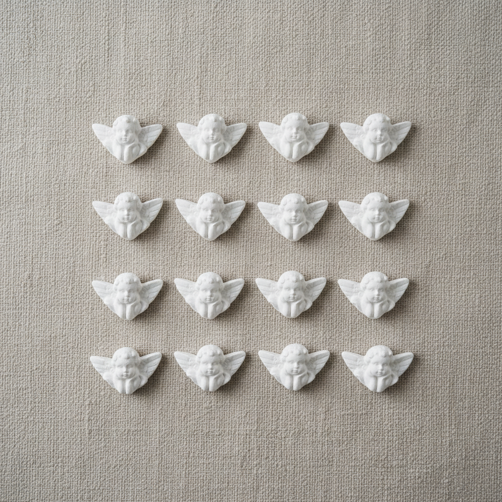 Decora bomboniere e cornici con il gesso angelo Etm, bianco opaco, 3×1,5 cm, conf. 12 pz. Personalizzabile, pronto all'uso. 