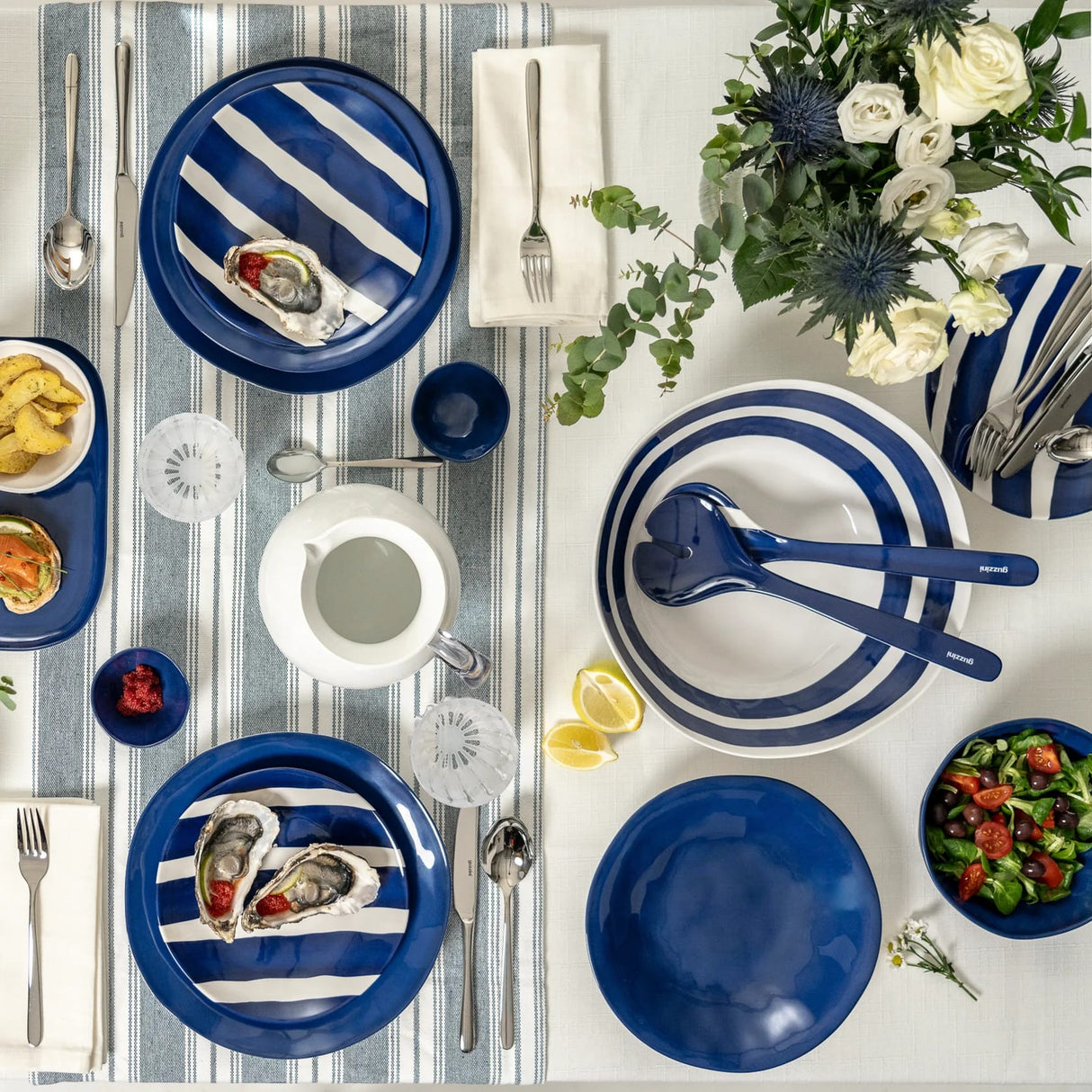 guzzini guzzini ciotola riviera melamina d 30 cm bianco blu ean 8008392392354