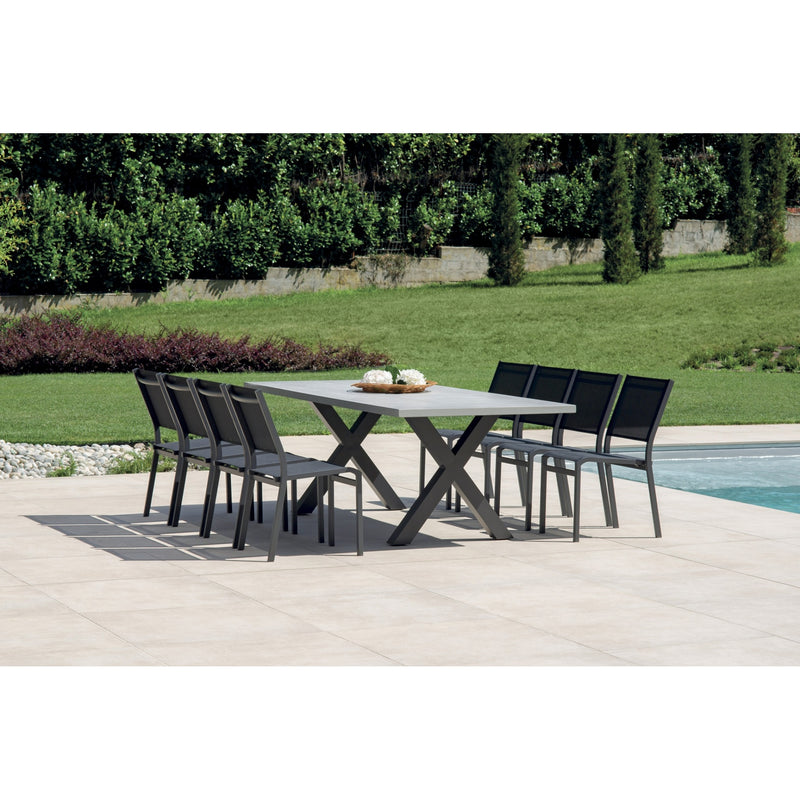 moia greenwood moia greenwood tavolo amantea 220x100 cm in alluminio antracite con piano in resina grigio outdoor design moderno ean 8013054837968