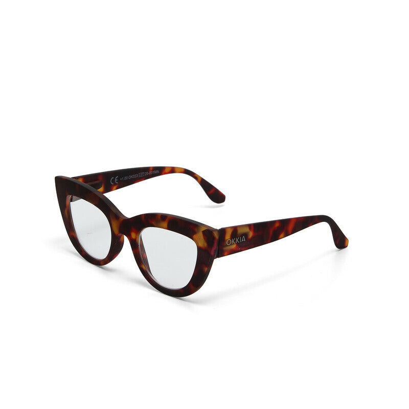 okkia okkia occhiale da lettura mod claudia premontato gatto soft touch havana diottrie 1 50 ean 8055773193079