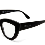 okkia okkia occhiale da lettura mod claudia premontato gatto soft touch spring nero diottrie 3 00 ean 8055773192959