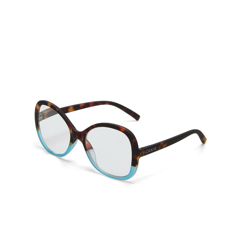 okkia okkia occhiale da lettura mod verona premontato butterfly soft touch spring anti luce blu havana blue diottrie 1 00 ean 8056211374005
