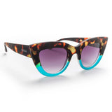 okkia okkia occhiale da sole premontato gatto big frame mod claudia havana blue ean 8052862284847