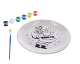 regalo italiano regalo italiano piatto natale con pennello e 6 tempere d 21 cm ass bianco 1 pz ean 8057586124851