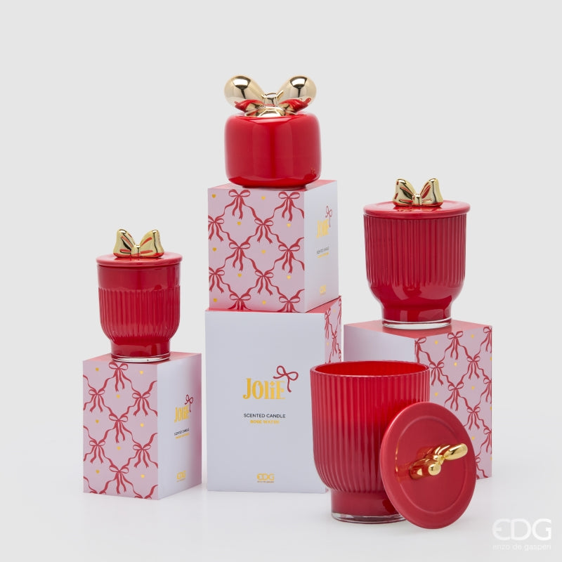edg enzo de gasperi edg enzo de gasperi candela di natale fiocco h 10 cm d 85 cm berry fruit rosso oro ean 8059824584434