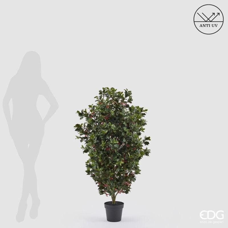 edg enzo de gasperi edg enzo de gasperi pianta artificiale agrifoglio h 129 cm con bacche e vaso anti uv verde per interno ed esterno ean 8059824655301