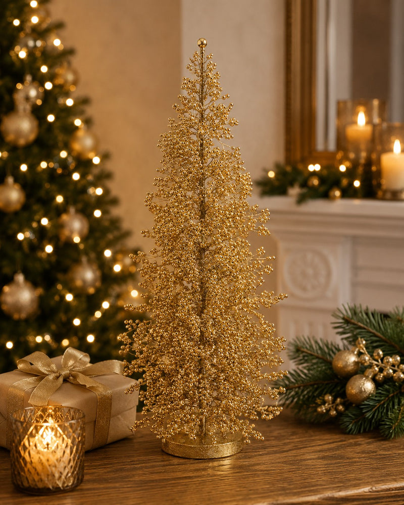 edg enzo de gasperi edg enzo de gasperi pino natalizio con perline h40 20 cm oro decorazione di natale ean 8059824726384