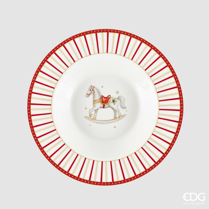 edg enzo de gasperi edg enzo de gasperi servizio piatti natale xmas 24 pz in ceramica rosso verde piano fondo dessert e ciotole ean 8059824668127