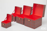 edg enzo de gasperi edg enzo de gasperi set 4 scatole decorative natale quadrata h 22 cm h 18 cm h 15 cm h 12 cm green red ean 8059824602794