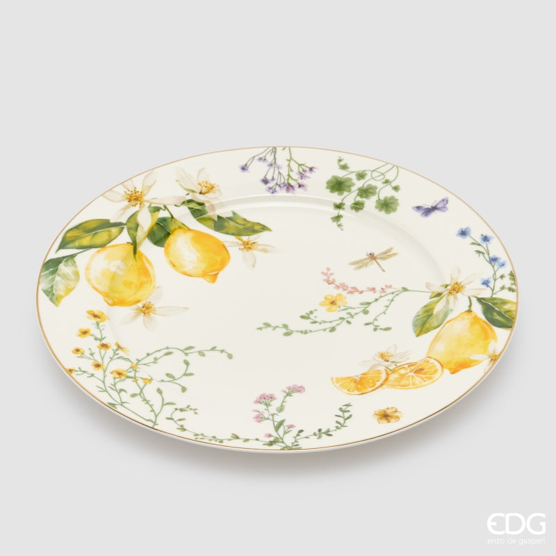 edg enzo de gasperi edg enzo de gasperi set piatti limoni fondi piatti frutta ciotoli 24 pz bianco giallo ean 8059824654625