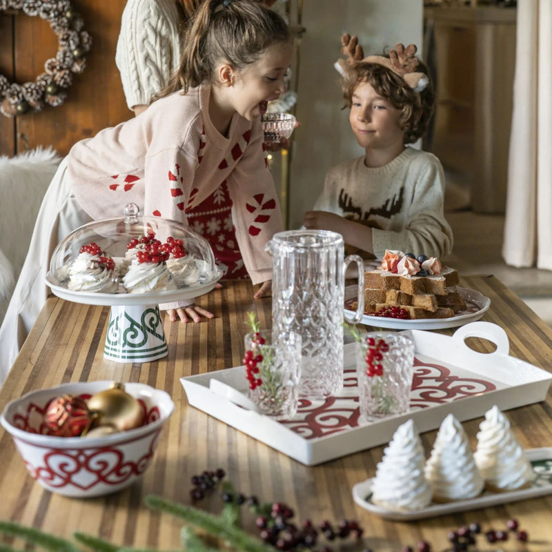 guzzini guzzini contenitore natalizio harmonia melamina d 30 cm table decor bianco rosso ean 8008392412632