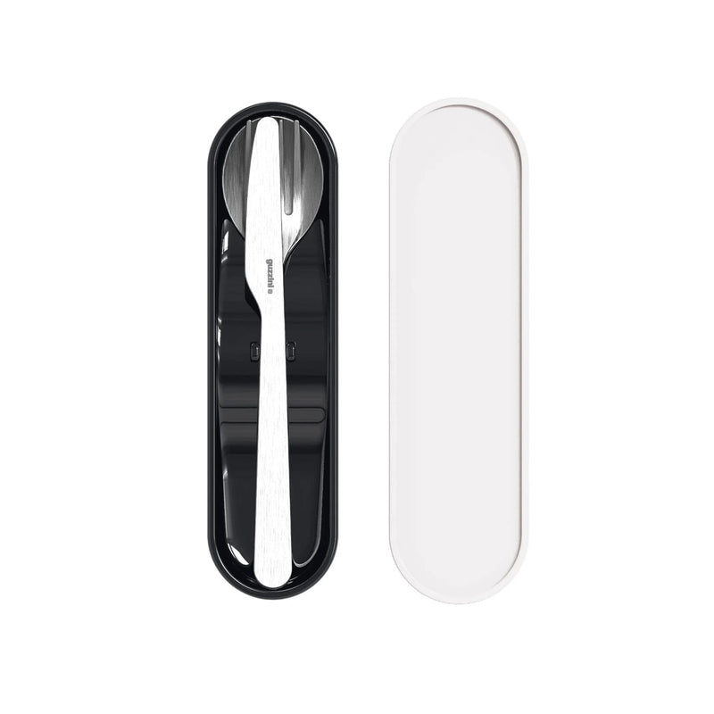 guzzini guzzini set lunch box da viaggio storego con posate bianco nero ean 17110211