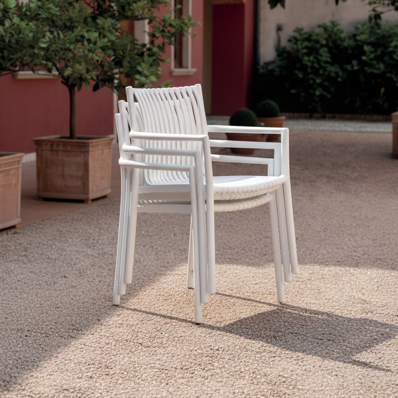 moia greenwood moia greenwood sedia poltrona siena in polipropilene bianco a listelli sedia outdoor impilabile resistente uv ean 8013054838408