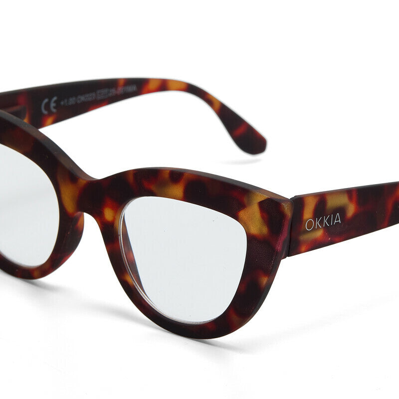 okkia okkia occhiale da lettura mod claudia premontato gatto soft touch havana diottrie 2 50 ean 8055773193093