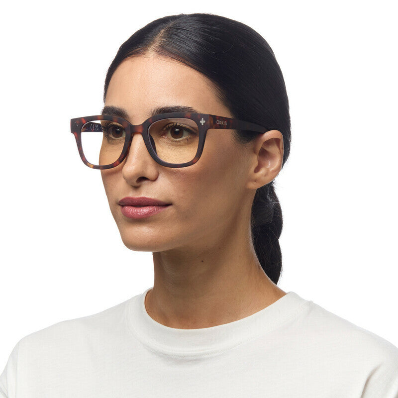 okkia okkia occhiale da lettura mod giovanni premontato soft touch spring anti luce blu magframe havana diottrie 2 50 ean 8056211370793