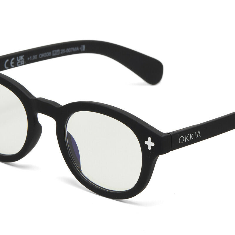 okkia okkia occhiale da lettura mod nashville premontato soft touch spring anti luce blu nero diottrie 2 50 ean 8056211374968