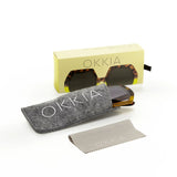 okkia okkia occhiale da sole premontato esagonale mod emma havana yellow ean 8055773193864